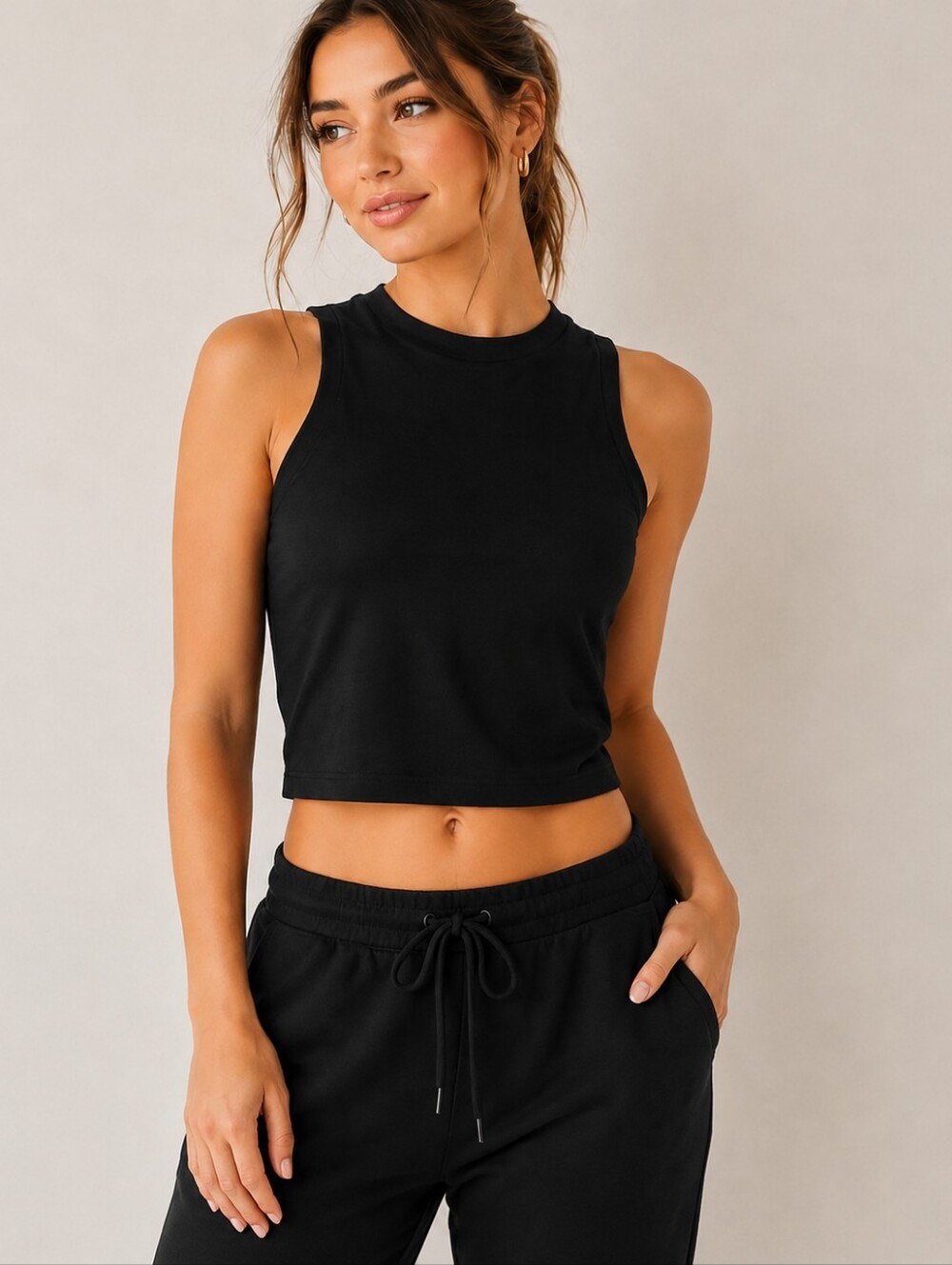 Superdown Cropped High Neck Muscle Tank